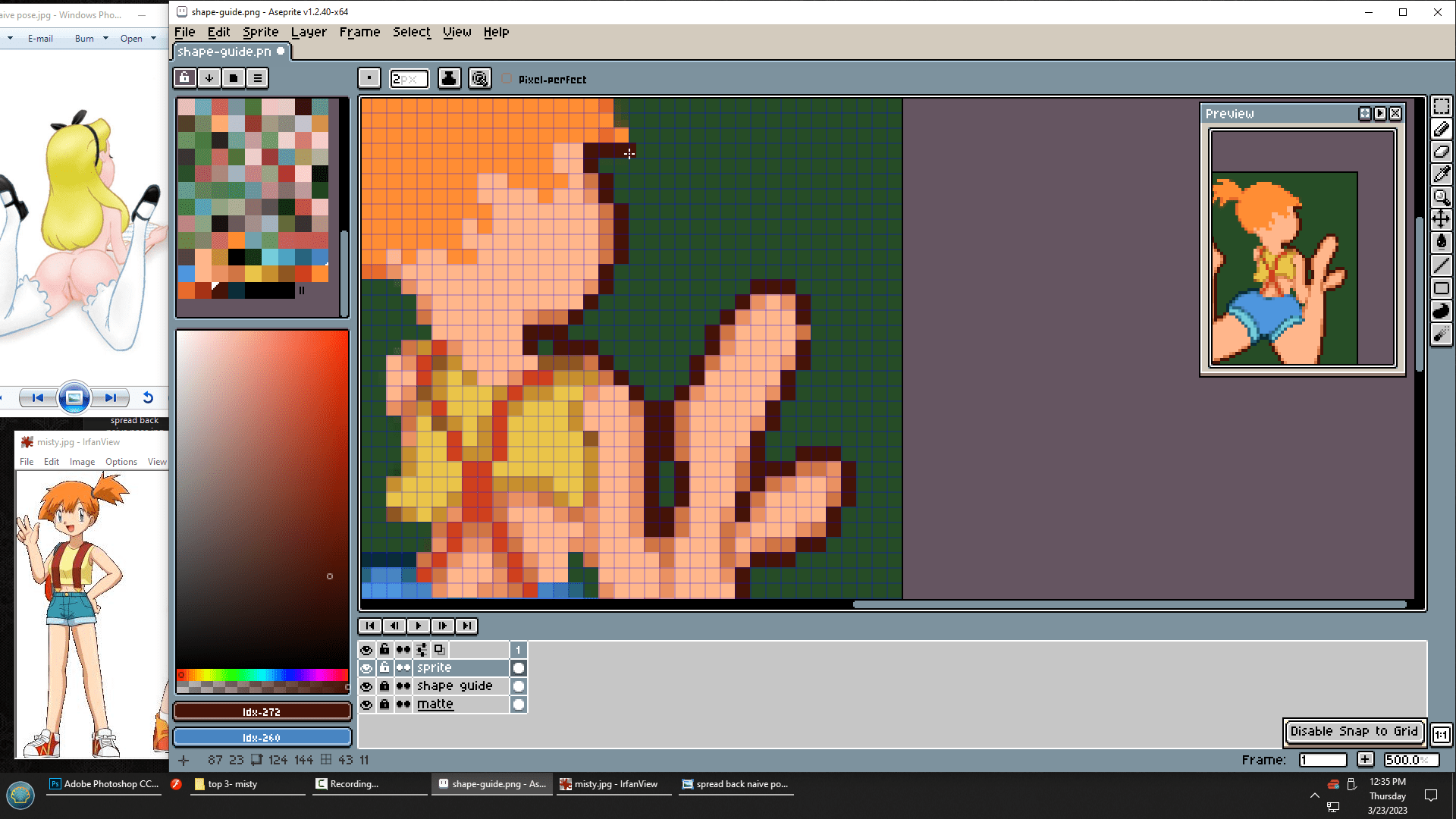Outlining the feet and head